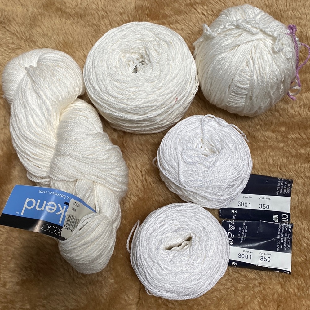 Lot of various yarns. Some have tags.